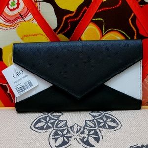 Brand NEW Cato Wallet Black & White Wallet Button Closure